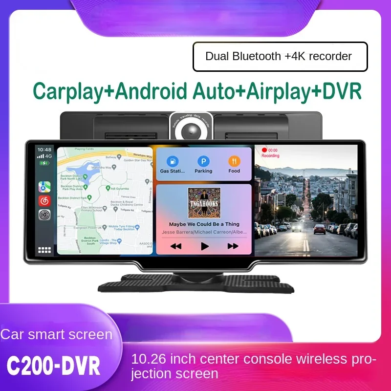 

10.26 Inch Car Smart Screen Wireless Carplay Front Rear Dual Recording 4K High-definition Car Multimedia Player