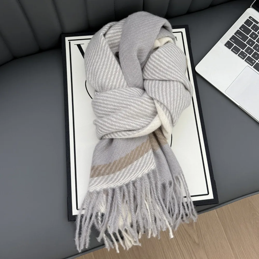 الموضة الكورية نمط متقلب وشاح سميكة أنيقة المرأة الكشمير وشاح بسيط يندبروف الشتاء الرقبة أدفأ طالب