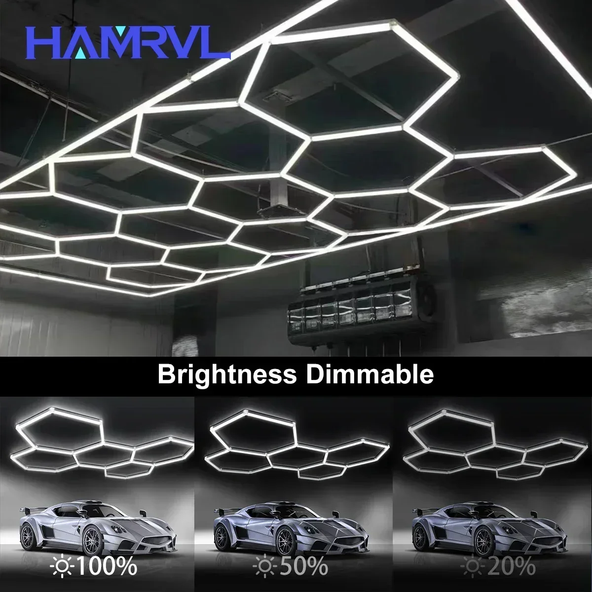 六角 LED 照明調光可能な DIY 理髪店ハニカムガレージライト 110 V-240