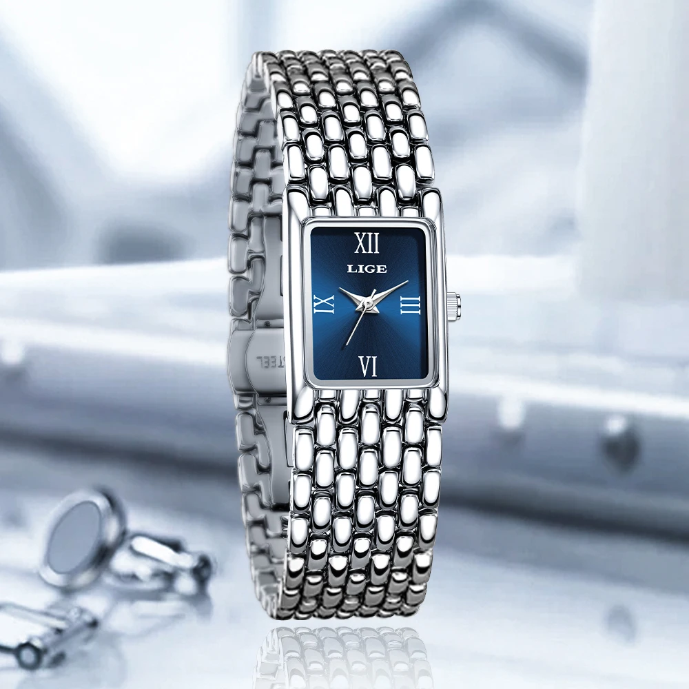 LIGE 2026 Watch for Women Fashion Retro Ladies Waterproof Quartz Watch Simple Temperament Versatile Watch women montre femme+BOX