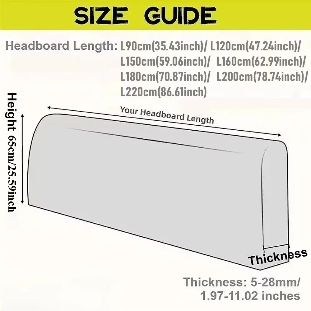 1PC Thickened All-inclusive Headboard Cover, Removable Full-Size Bed Head Cover for Upholstered Headboard Bed Protector 침대 머리덮개
