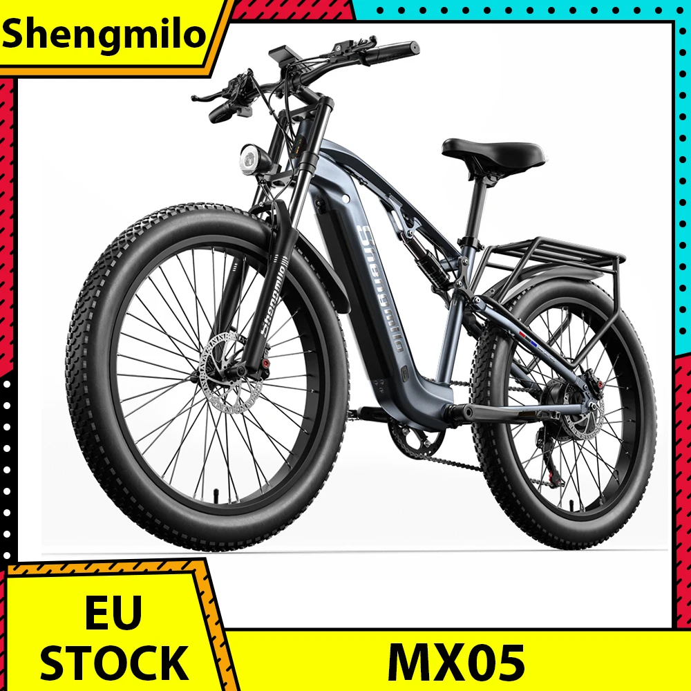 Shengmilo MX05 Electric Bike 26 Inch Fat Tire Mountain E-Bike 1000W Bafang Motor 42Km/h Max Speed 48V 17.5Ah Battery 60km Range