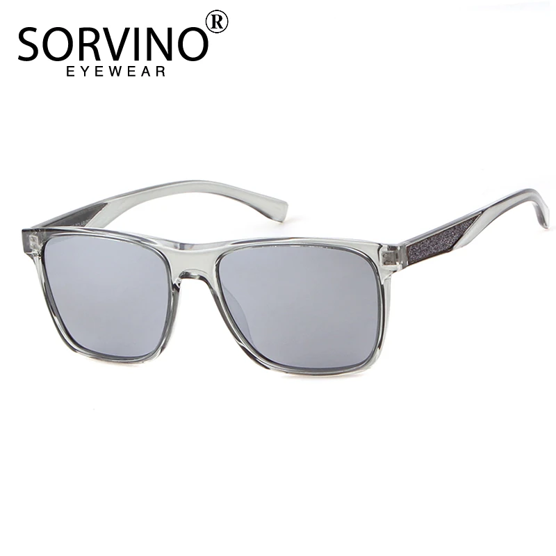 SORVINO Vintage Fashion Mirror Square Sunglasses Polarized Men 2022 Luxury Brand Designer 90s Black Blue Sun Glasses Shades P383