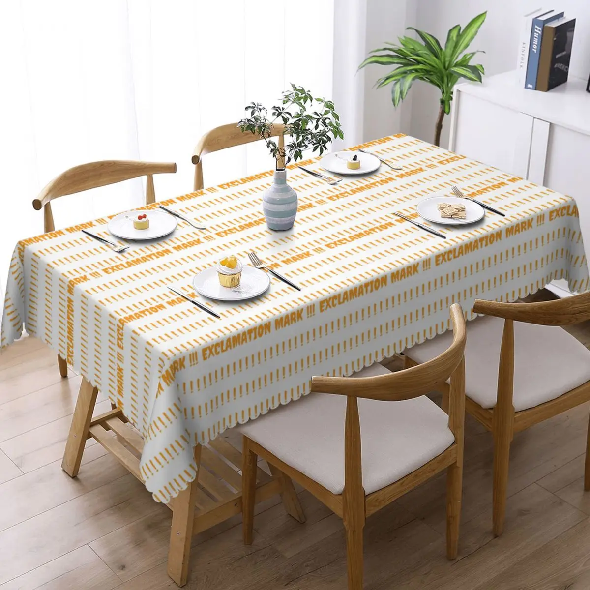 Exclamation Mark Alert The World For Upcoming Future Rectangular Tablecloth Waterproof Table Cover for Dining Events Table Cloth
