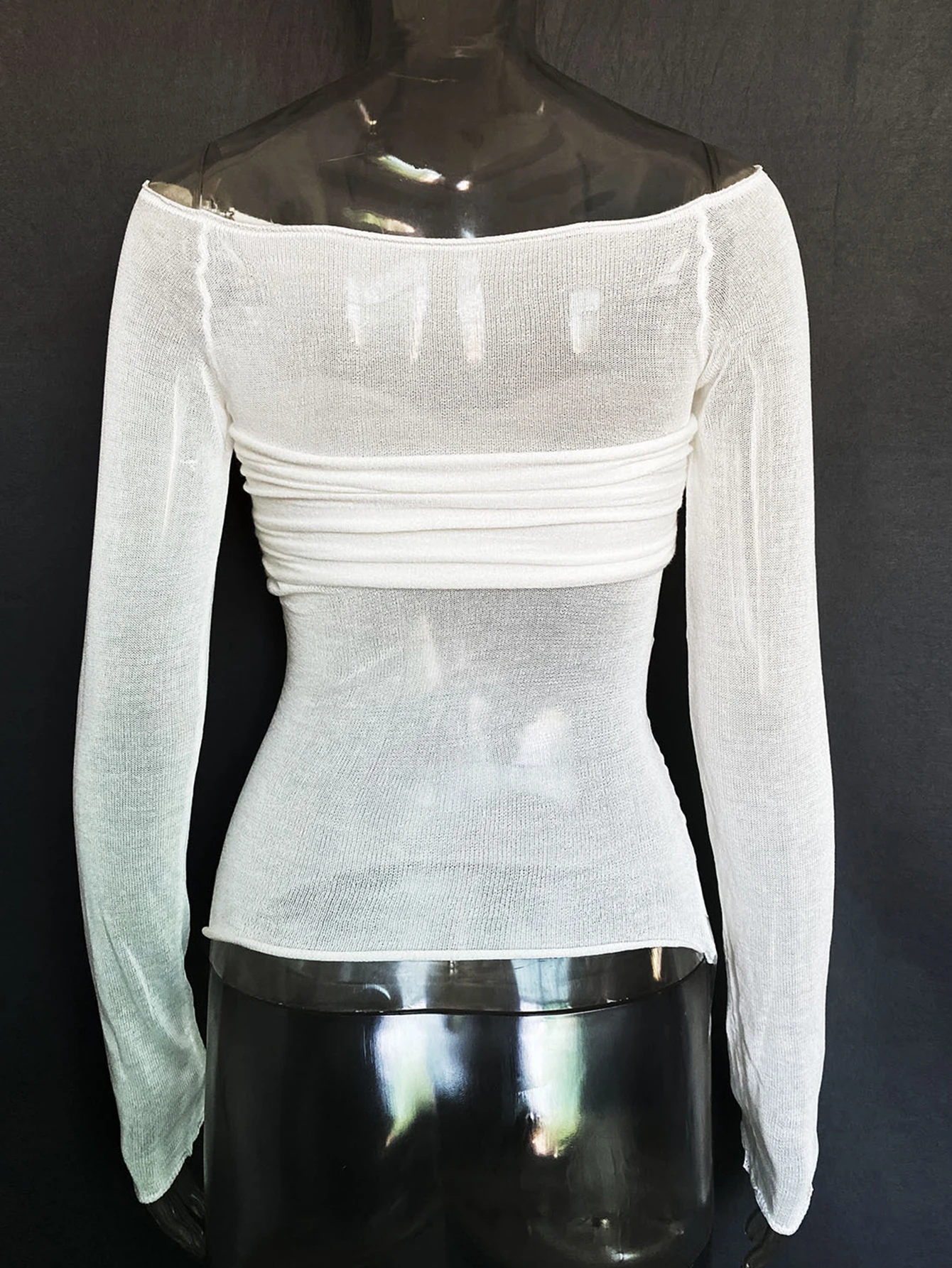 Sexy Black White See Through T Shirt Women Summer Streetwear Tops Casuales Woman Clothing Long Sleeve Tees Top Camisas Tshirt HL