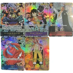 5Pcs/set OPCG Collection Cards OP09 Manga Monkey D Luffy Buggy Shanks Refractive Color Flash Card Child Gifts 63*88mm