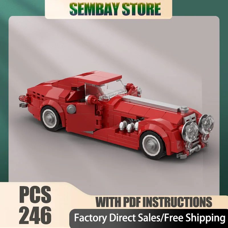 

Champion Speed Cars Moc Building Bricks Modular Classic Red Sports Car Model Technology Blocks Christmas DIY Toy Construction
