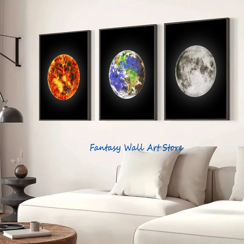 ألوان مائية الشمس أورانوس زحل فينوس بلوتو نبتون المشتري الزئبق كوكب الفضاء موضوع المشارك حائط لوح رسم صور ديكور #2