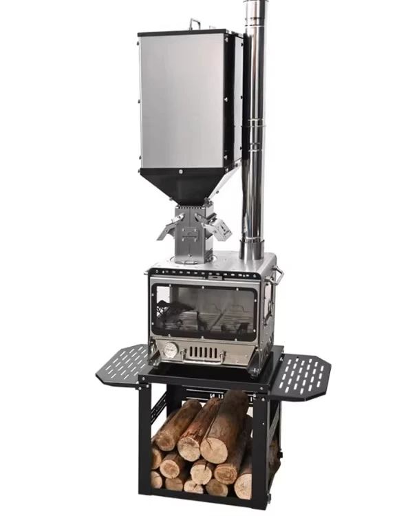 

Portable Outdoor Wood Pellet Furnace Fuel Tank Large Capacity 304 Stainless Steel Burner