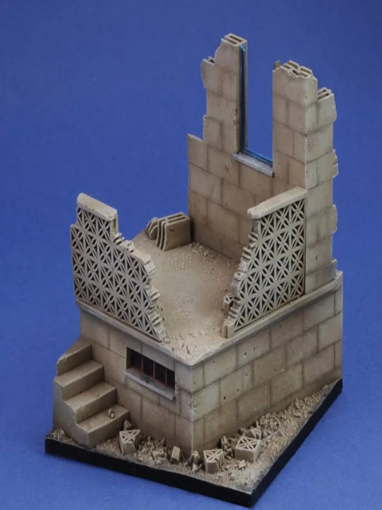 Unassambled   1/35  modern Mid orient ruin base   figure  Resin figure miniature model kits Unpainted