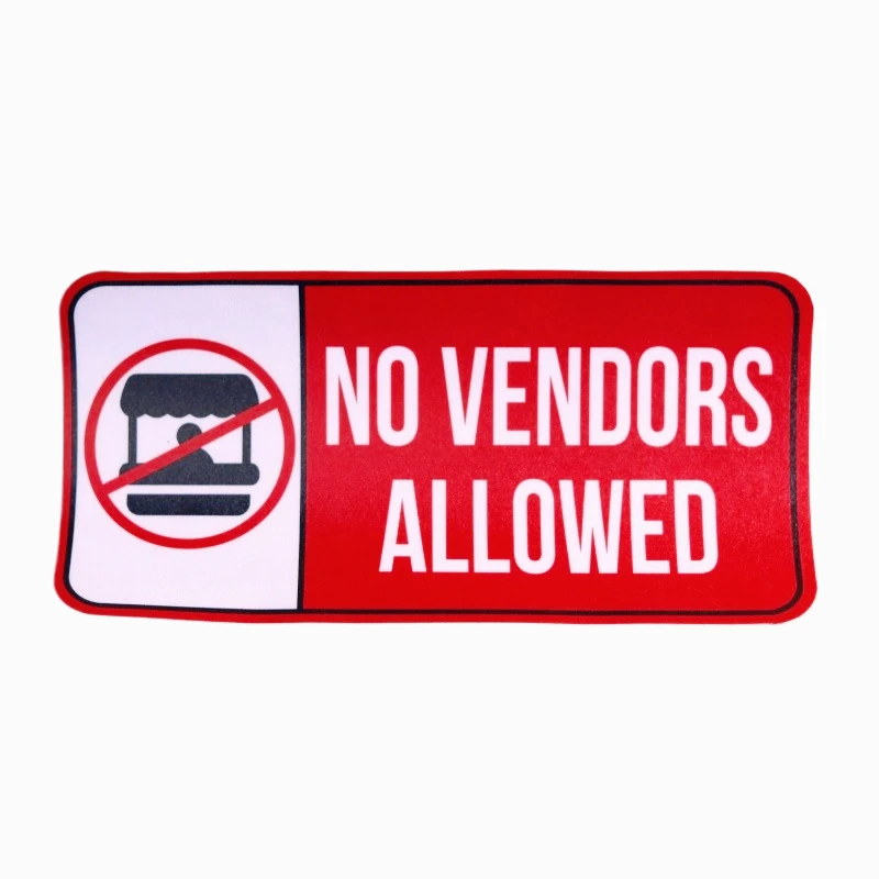 

Car Sticker Dsign No Vendors Allowed Sticker Warning Sign Store Sign Wall Signage 13cm PVC KK