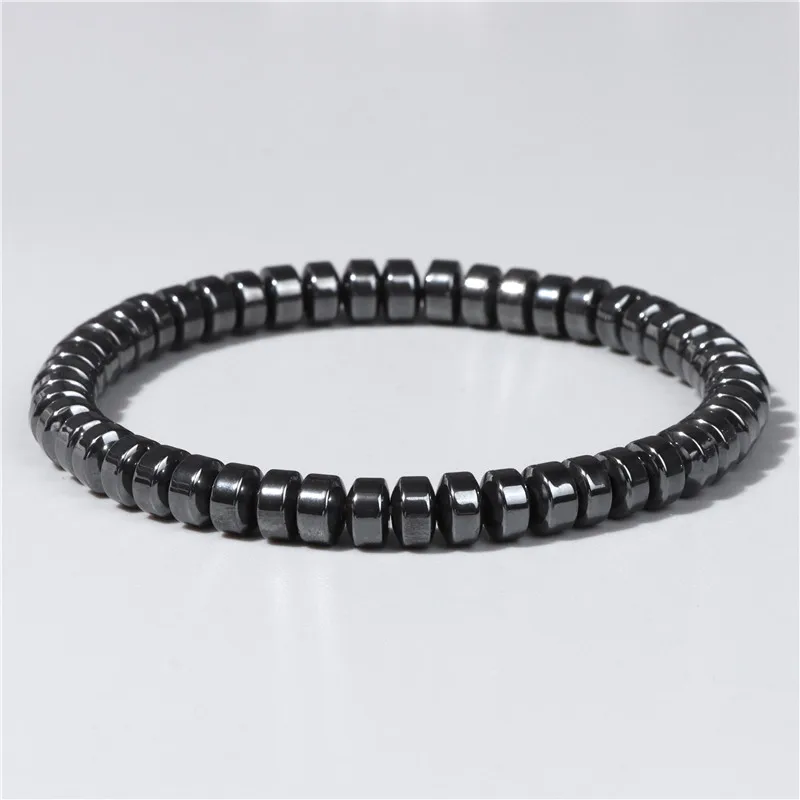 Bracciale in pietra di ematite nera non magnetica donna uomo perline di guarigione braccialetti per terapia perdita di peso gioielli per braccialetti sanitari