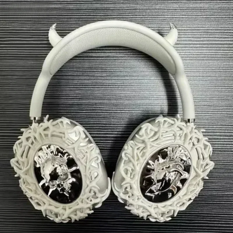 Devil's Horn for Airpods Max Headband Cover Custom Earphone Decoration Resin Silicone Earphone Accessory Case for Airpods MaxY2k