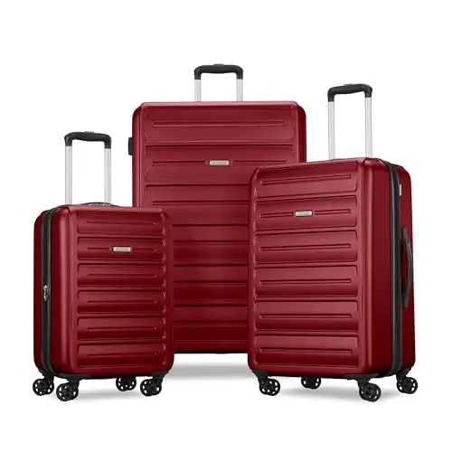 

American Tourister Westridge Hardside Luggage Set with Spinner Wheels, Holly Red, 3PC Set (CO/M/L)