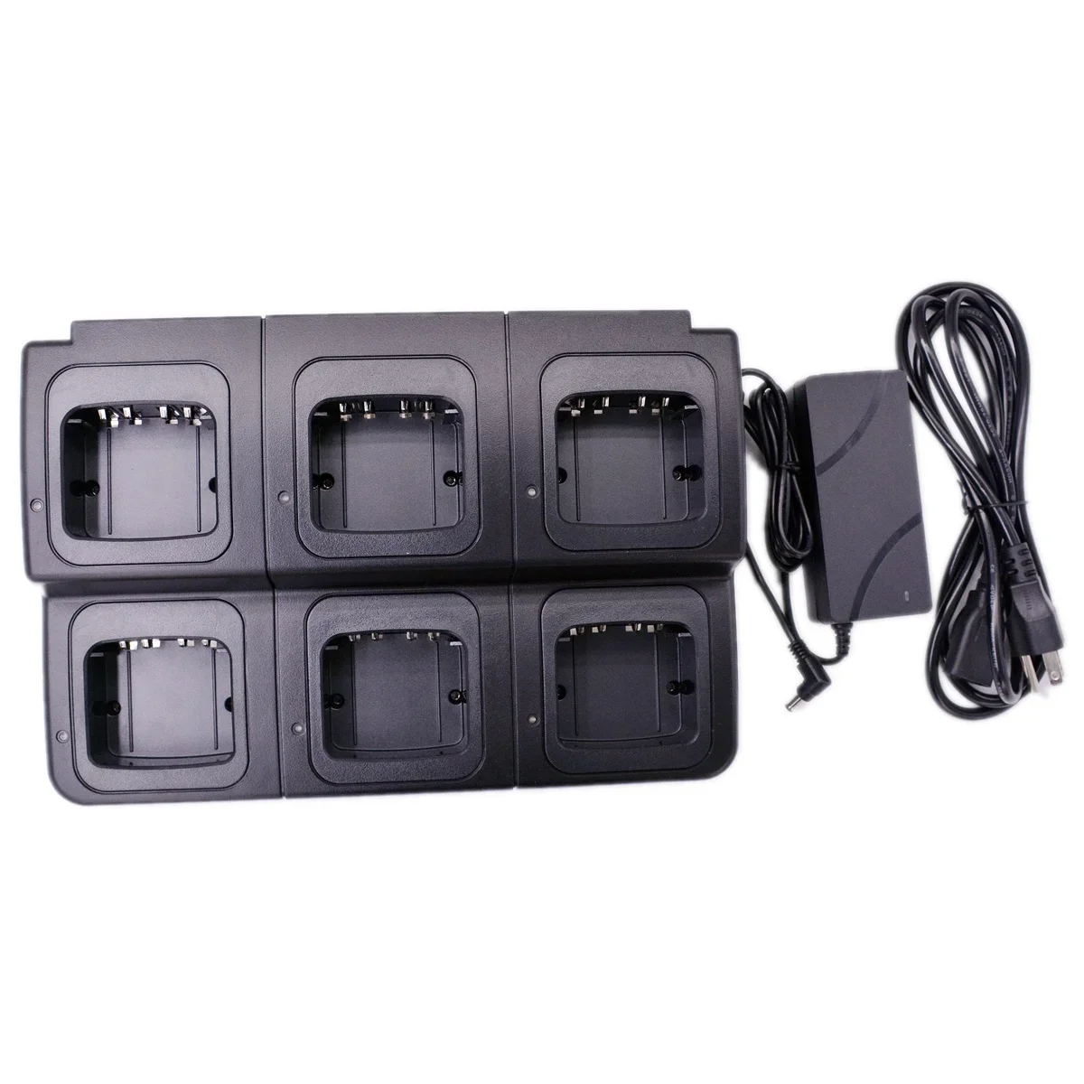 Six Way Multi-Unit Desktop Charger For DGP 8550 APX2000 XPR3000 XiRP8668 HAM Radio Rapid Replenisher Charge Tray