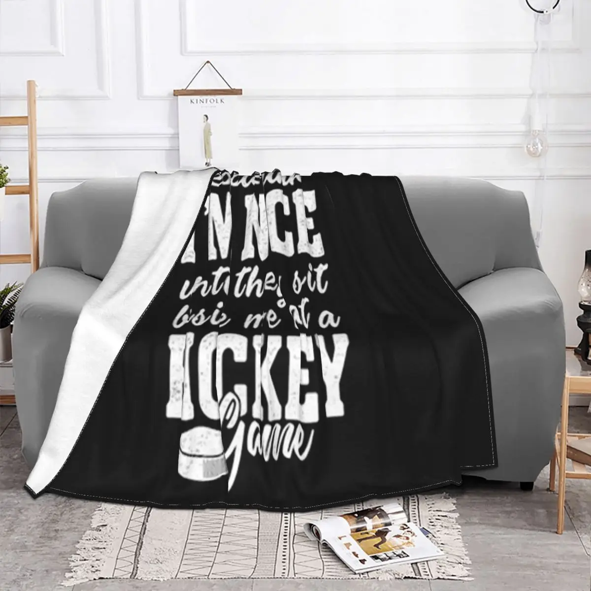 People Think I'M Nice Until They Sit Beside Me At A Hockey Game Aesthetic Creative Throw Blanket