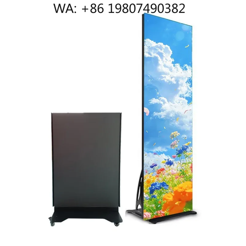 P1.25 Movable Floor Stand LED Digital Signage Full Color Ultra HD Video Poster Screen High Brightness for Commercial Marketing B