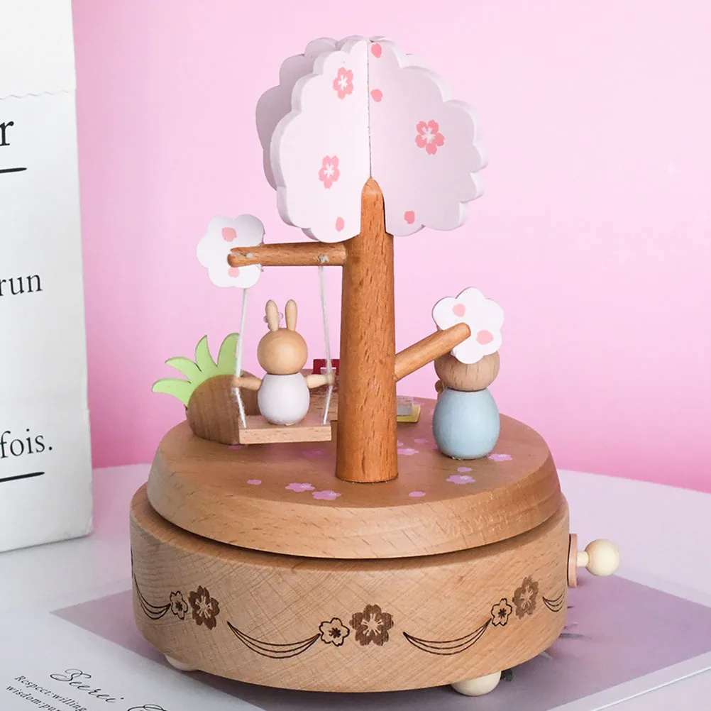 

1Pcs Rabbit Music Box Wooden Decorative Clear Sound Easter Gift Home Ornament Lovely Music Box Easter Gift Home Adornment