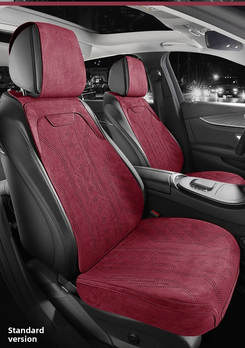 

Universal Perforated Suede All Season Car Full Seat Cover Breathable Luxury Leather Car Seat Cushion Full Seat Cover Protection