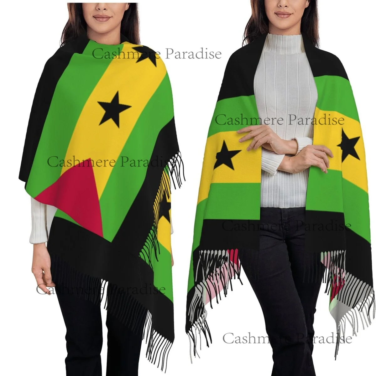 

Sao Tome Flag Women's Soft Scarf Warm Soft Scarf Winter Halloween Shawl