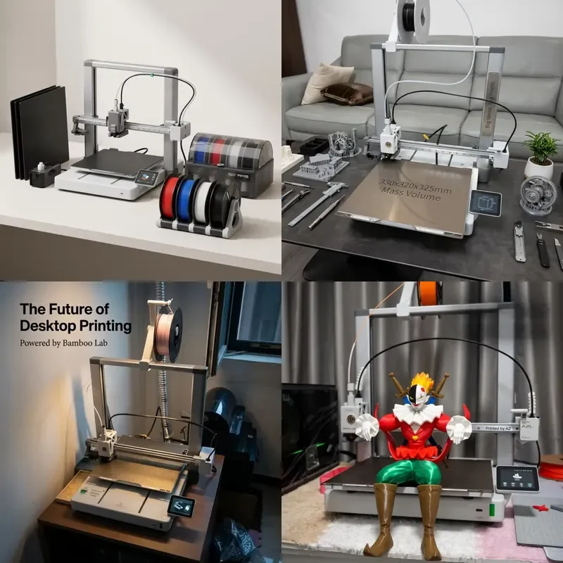 EU Plug for Bambu Lab A1 Mini Combo Multicolor 3D Printer AMS Compatible 19 Color Printing System High Speed FDM Printer