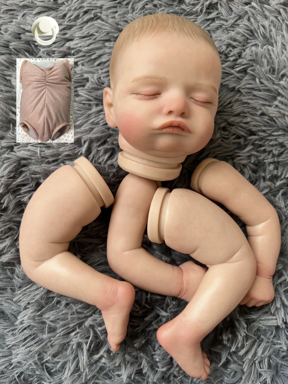 

Bebe Reborn Kit 20inch Already Painted Doll Kit Rosalie with Painted Hair and Rooted Eyelashes Cloth Body and COA Visible Venis