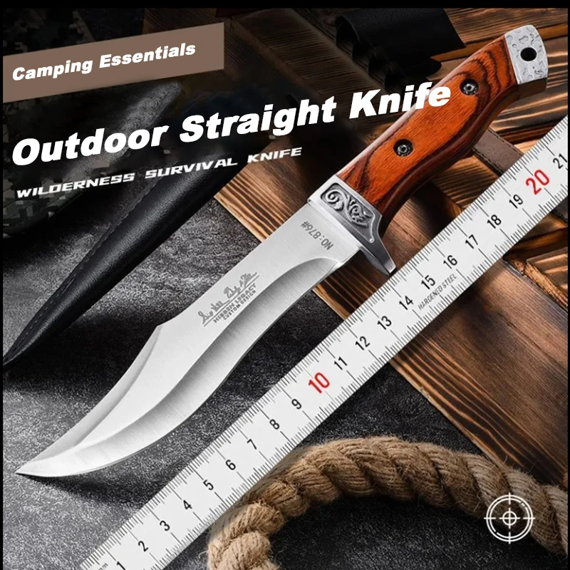 Snow Hiking Knife, Outdoor Hiking Knife, Forest Crossing Knife, Tough and Durable Knife, Field Emergency Knife, High-Quality Sta