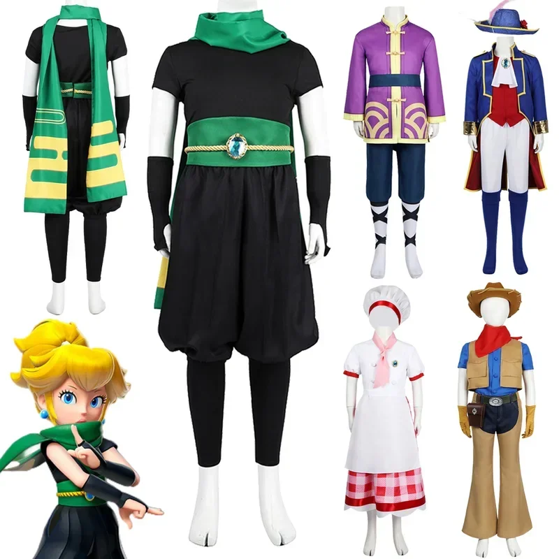 

Children Knight Cowboy Swordsman Peach Cosplay Kids Girls Suits Anime Game Showtime Costume Poleplay Outfits Halloween Cloth