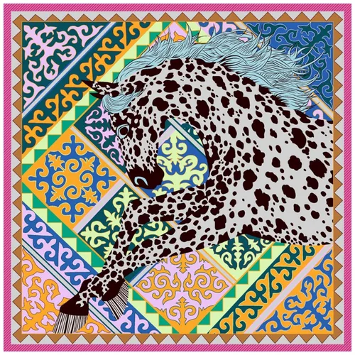 Bufanda de unicornio y caballo a la moda europea de 130cm, chal multiusos para mujer, bufanda de viaje con protección solar, regalo para las cuatro estaciones