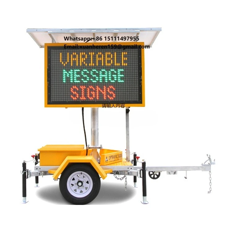 Outdoor Mobile Trailers Dynamic VMS Solar Powered Portable Variable Message Signs