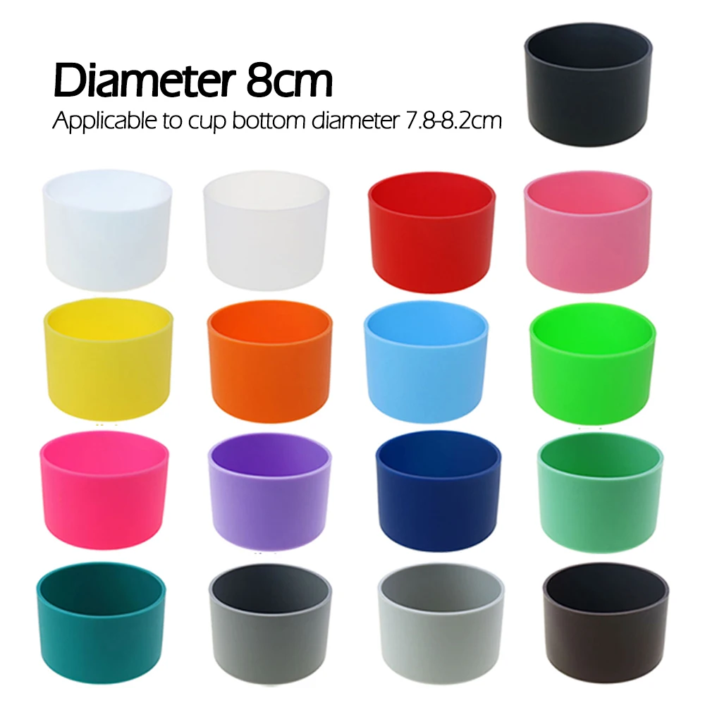 Voor Beter Leven 1Pc 8Cm Zachte Siliconen Cup Bodem Schede Protector Sleeve Voor Glas Water Thee Fles Anti schade Accessoires