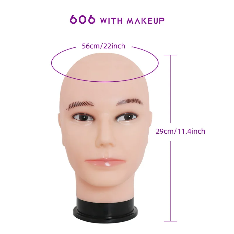 Manikin Model For Making Wigs Styling Practice Hairdressing Bald Mannequin Head Hat Headwear Display Stand