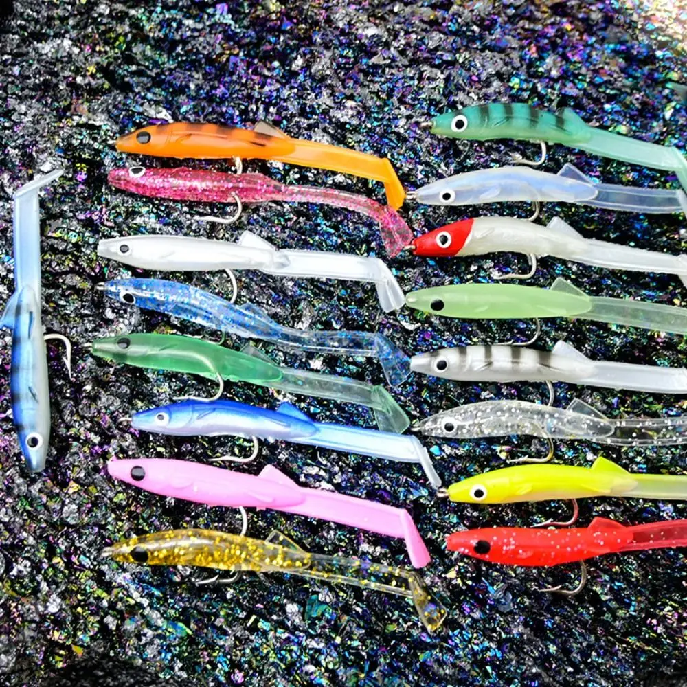 17pcs Raglou Fishing Sea Fishing Spinning Soft Lure Silicone Bait Shad Silicone Fishing Trolling Artificial Bait