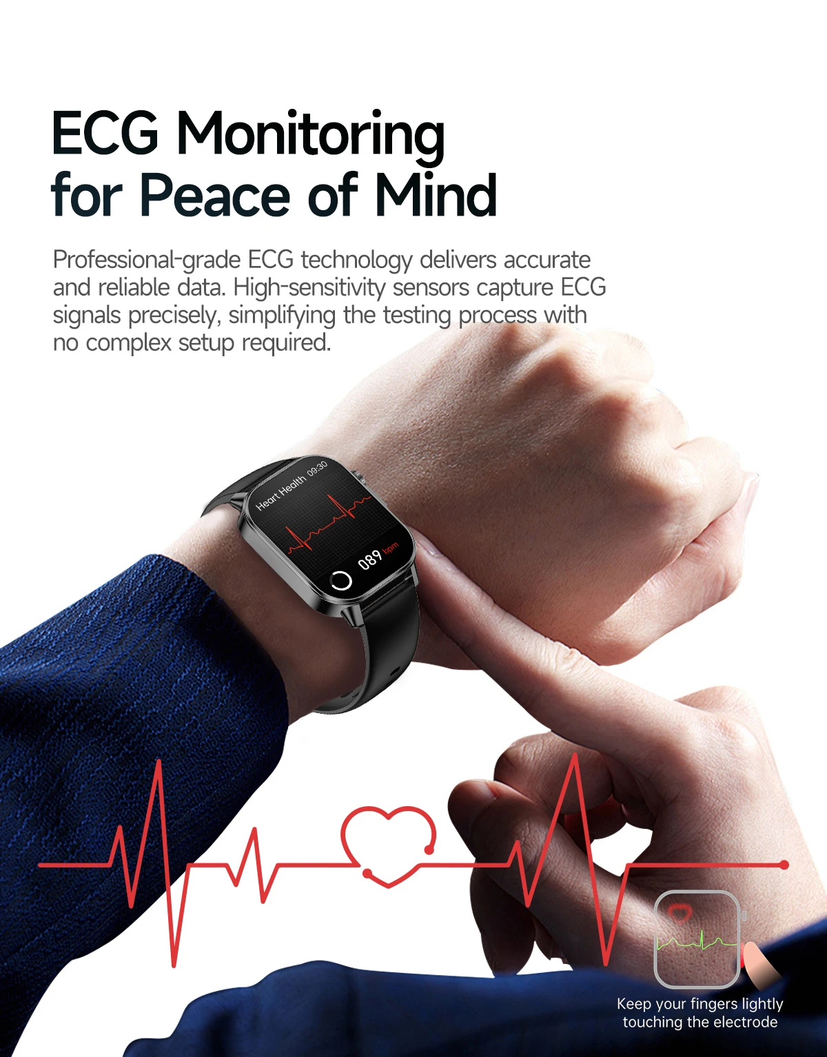 2026 Neue EKG+PPG Gesundheits-Diagnose Smartwatch für Männer Körperanalyse Blutdruck Lipid Harnsäure Frauen-Gesundheits-Tracker Smartwatch – Detail 7