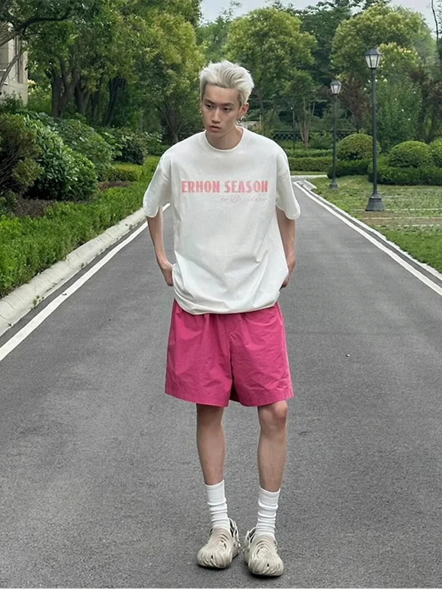 

Dopne Qui Dry orts Men's Summer Thin American Hip Hop Casual Beach Sports Five-Quarter Pants Breathable Loose Fit