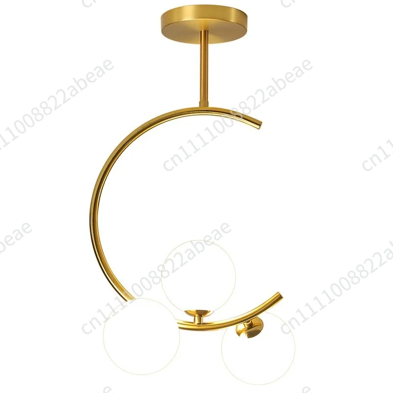 Nordic Bedroom Ceiling Hanging Lamp Simple Modern Home Living Room Pendant Lighting Luxury Glass Ball Small Chandelier