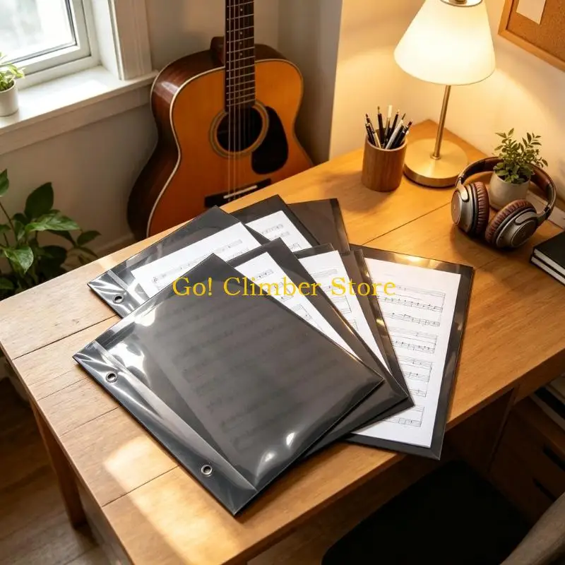 Q84C 10lots Upper-Opening Sheet Music Sleeves, Flip Folder Inserts That Hold Up to 20 Pages for Reordering Printed Music Between