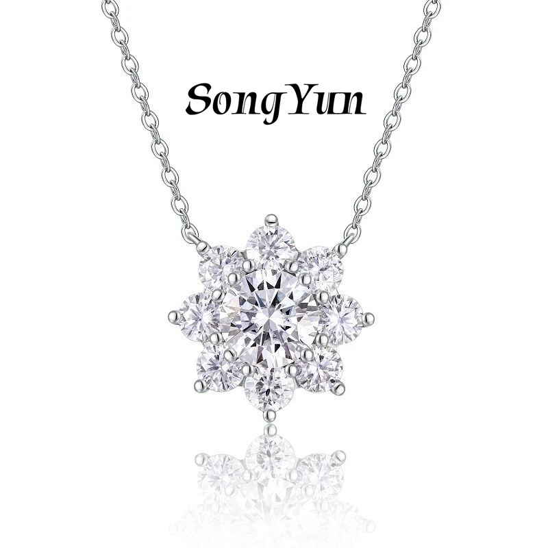 

SONGYUN Brand Jewelry 925 Sterling Silver Necklace Moissanite Diamond Wedding Women 18K Gold Plated SYT Patent Pendant Necklaces