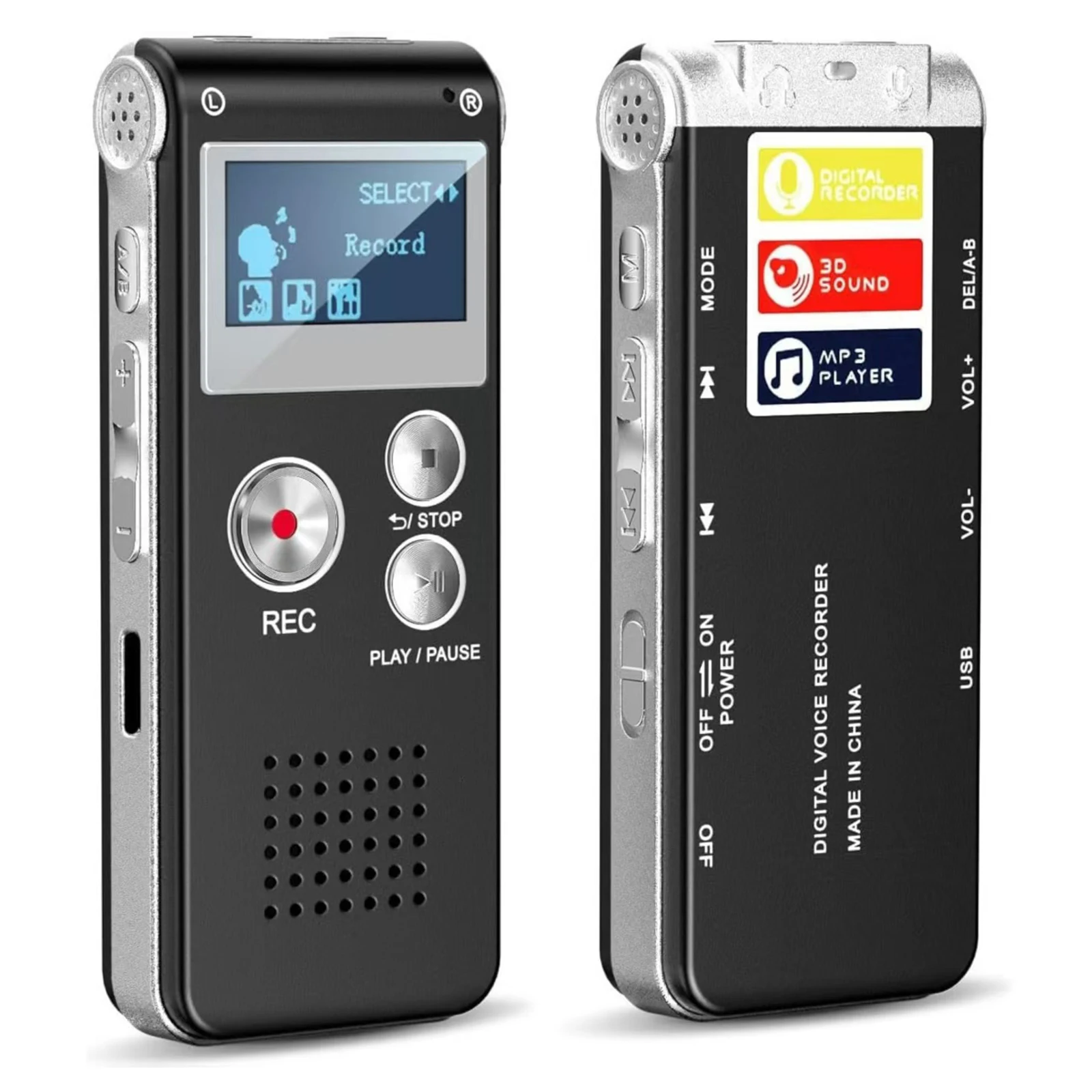 Mini grabadora de audio digital Grabadora de voz USB con tarjeta grabadora de sonido de 8 GB 16 GB 32 GB 64 GB con micrófono