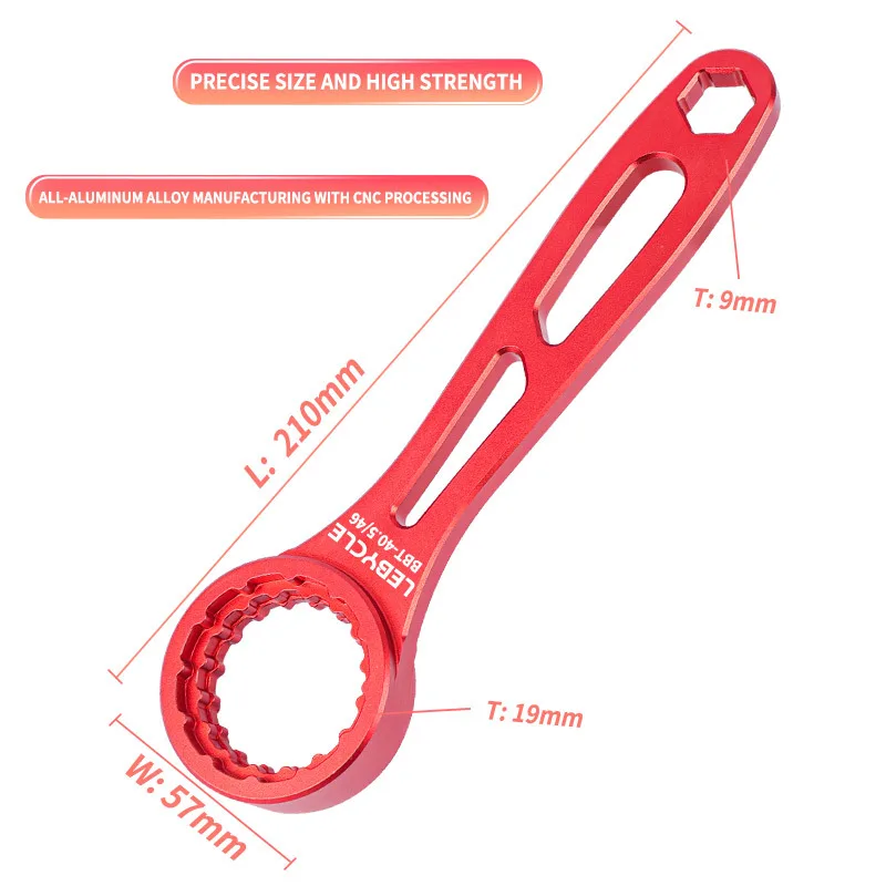 BB Spanner with Crank Cover Tool ALL Aluminum Alloy Four-in-one Multi-function 39/40.5/44/46MM Bottom Bracket Tool