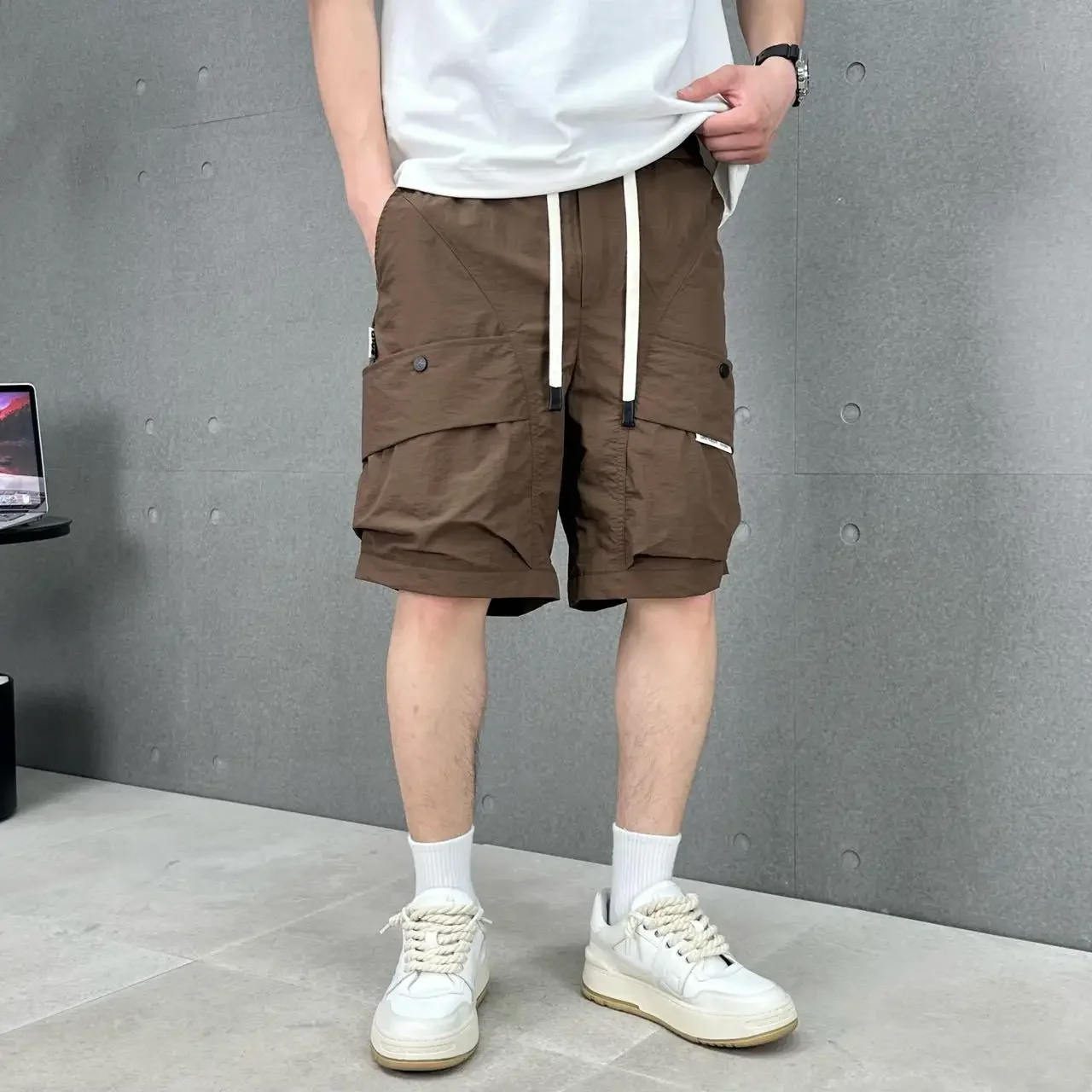 Cargo Shorts Men Casual Shorts Summer New Tide Large Pockets Quick-drying Breathable Casual Loose Sports Five-minute Pants Chic