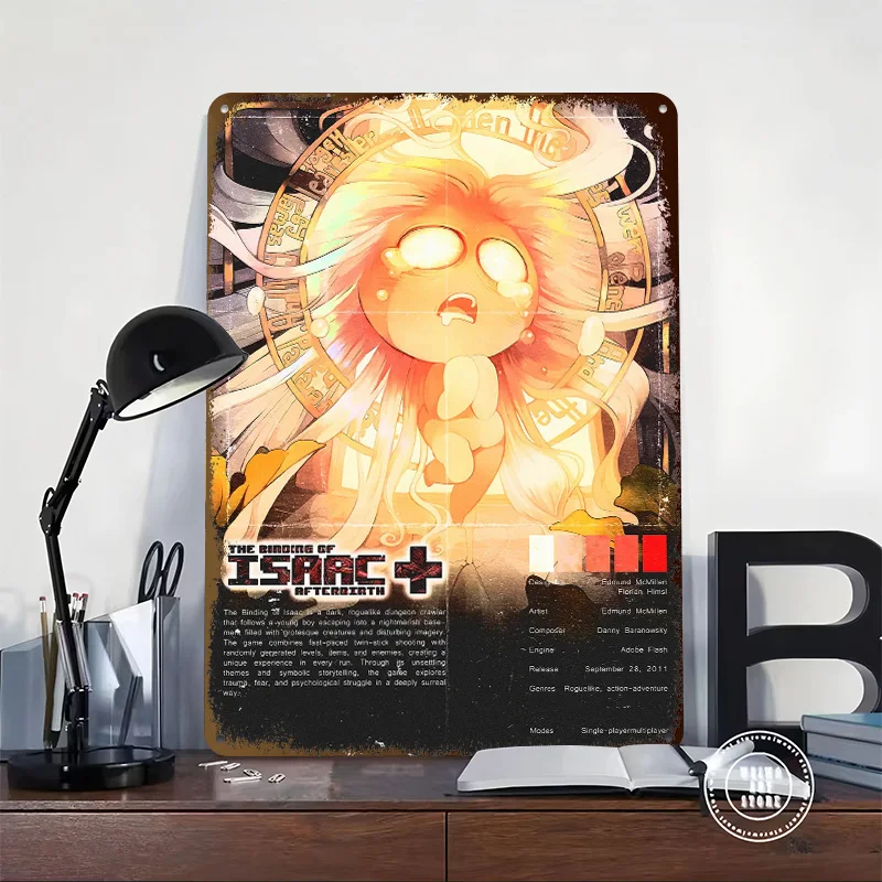 The Binding of Isaac: Afterbirth Artwork Tin Poster Customized Wall Art Retro Vintage Metal Signs for Fans Room Bar Accessories