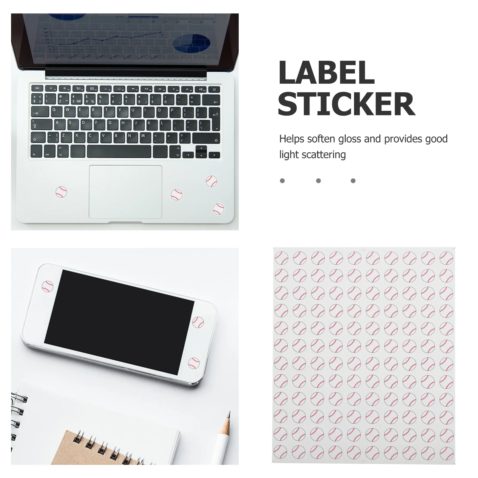 

20 Sheets Baseball Bulk Decorative Ball Stickers For Diy Scrapbook Sports Party Favors Adhesive Stickers Teens