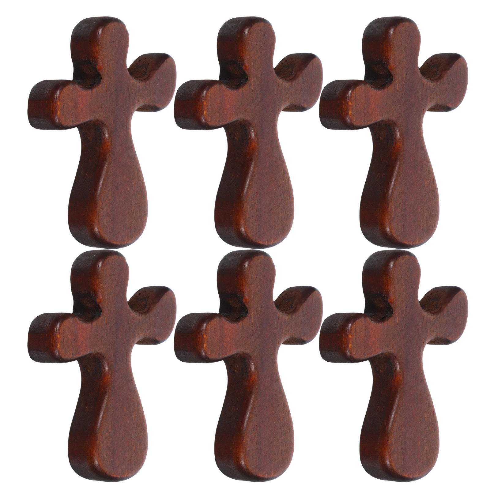 

6pcs Wooden Cross Centerpiece Rustic Wedding Decor Small Religious Art For Church Altars Home Spiritual Display Prayer Cross