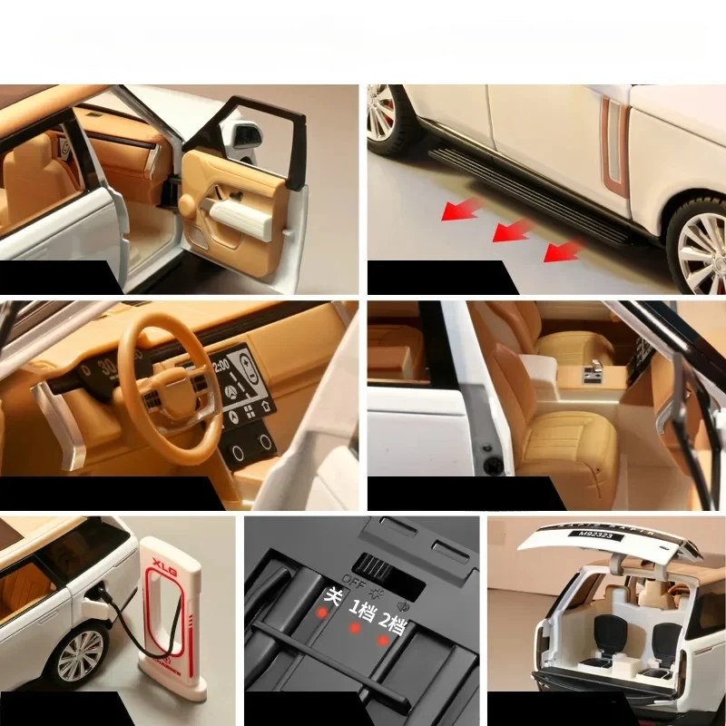 1:24 Land Rover Range Rover SUV vehículos de juguete fundidos a presión de aleación modelo de coche sonido luz coche extraíble juguetes para niños regalos