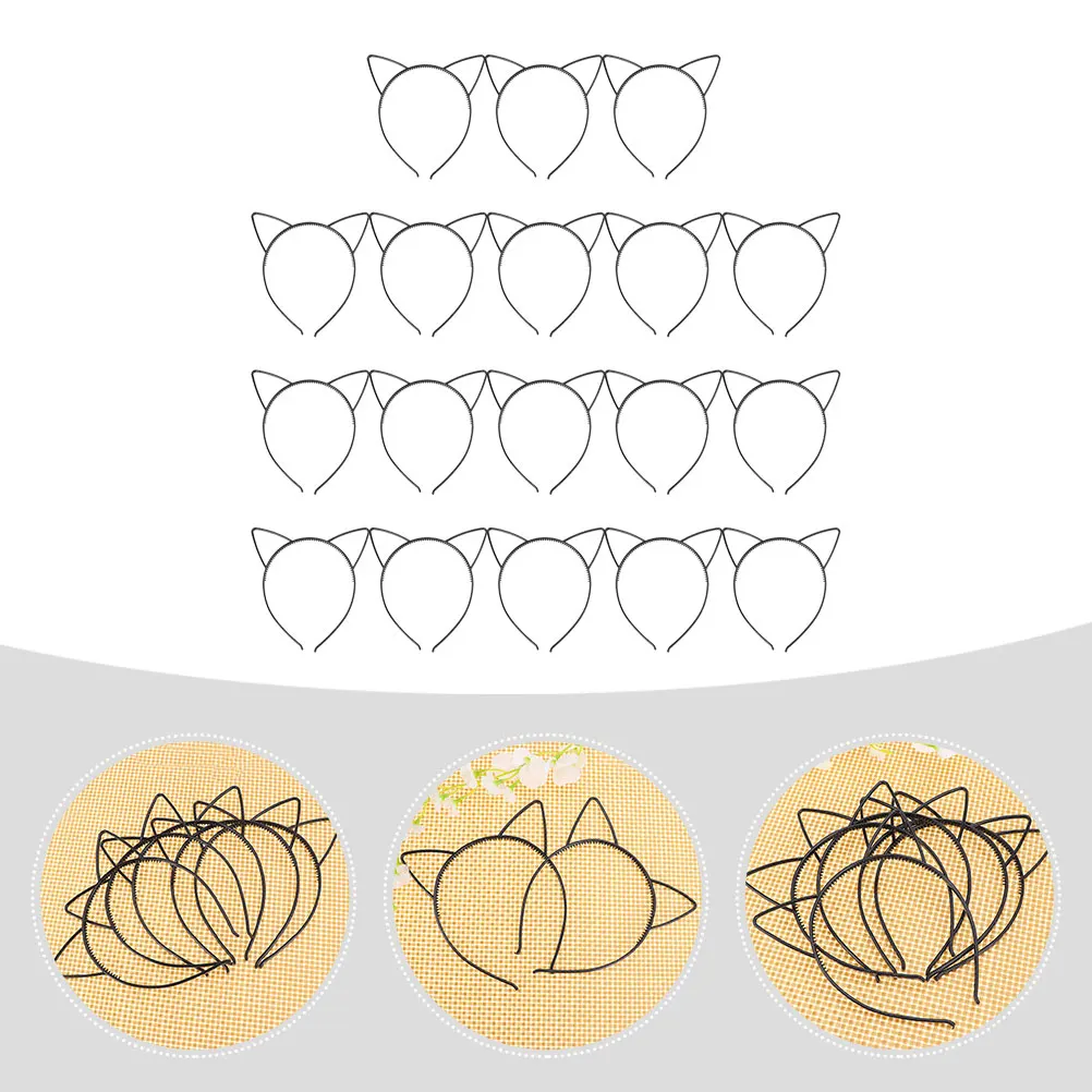 

18Pcs Cat Ear Hair Clasp Lovely Comfortable Fit for Children Headband Party Supplies New Year's Eve Costume Photo Props