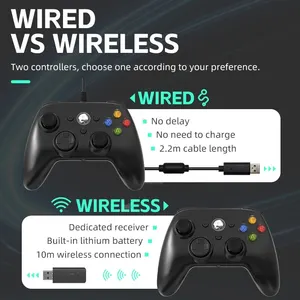 Wireless/wired controller for xbox 360 game controller with dual vibration turbo compatible with xbox 360/360 slim and pc window 8 Main Sales Control Xbox Wireless - №4