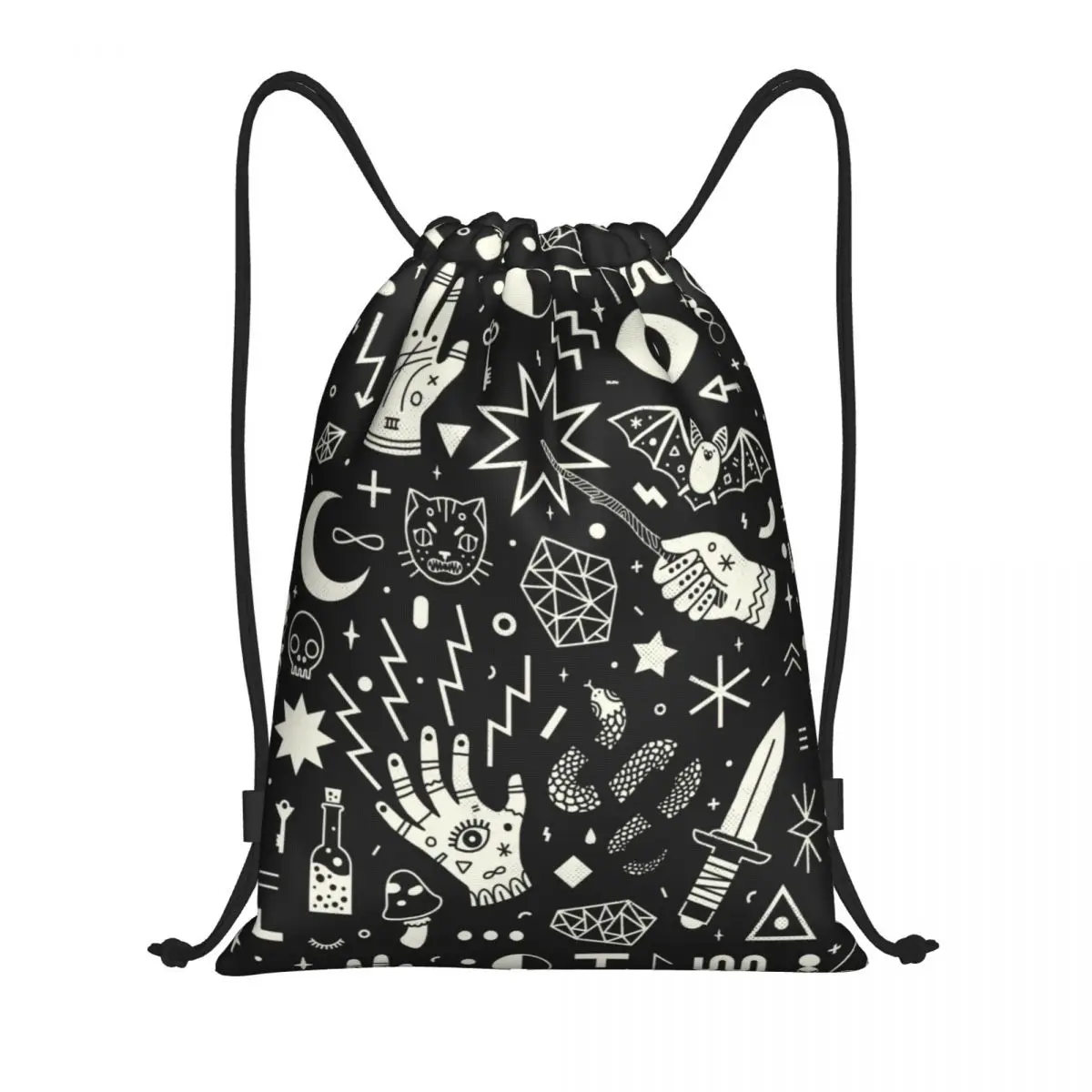 

Halloween Witchcraft Witch Drawstring Backpack Sports Gym Bag for Women Men Occult Witchy Magic Shopping Sackpack