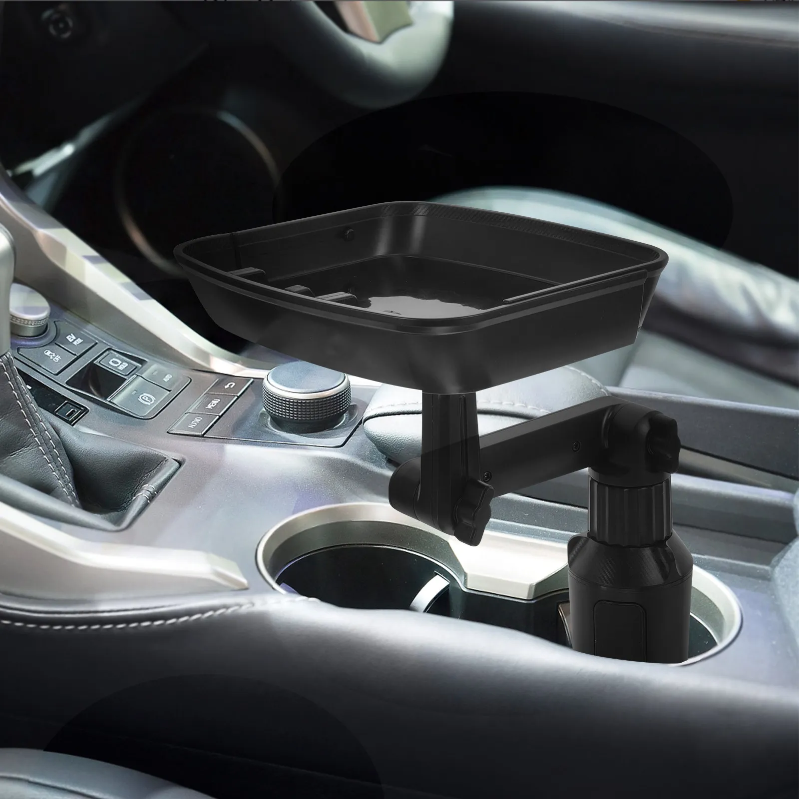 

Car Food Tray ABS Material Multifunctional Vehicle Cup Holder Snack Tray Adjustable Angle for Cars Trucks Rvs Road Trip