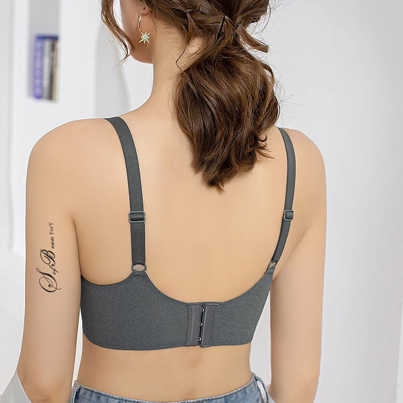 Soft Support Strips Skin-friendly Underwear Comfortable Close-Fitting No Steel Ring Gathered Up Beautiful Back Latex Cup Bra